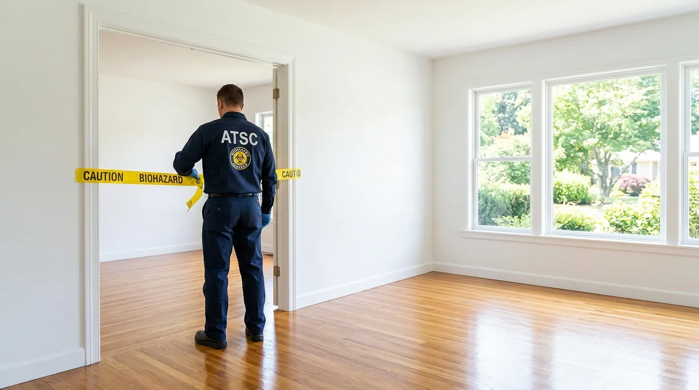 Certified biohazard cleanup crew performing Decomposition Cleanup in Sandtown-Winchester